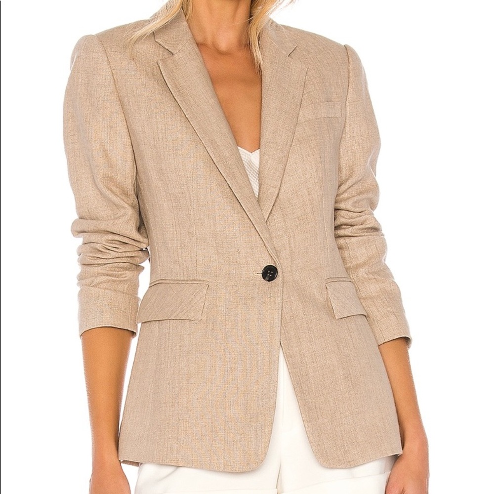Linen Blazer in Natural/Beige/Sand - Picture 3 of 4